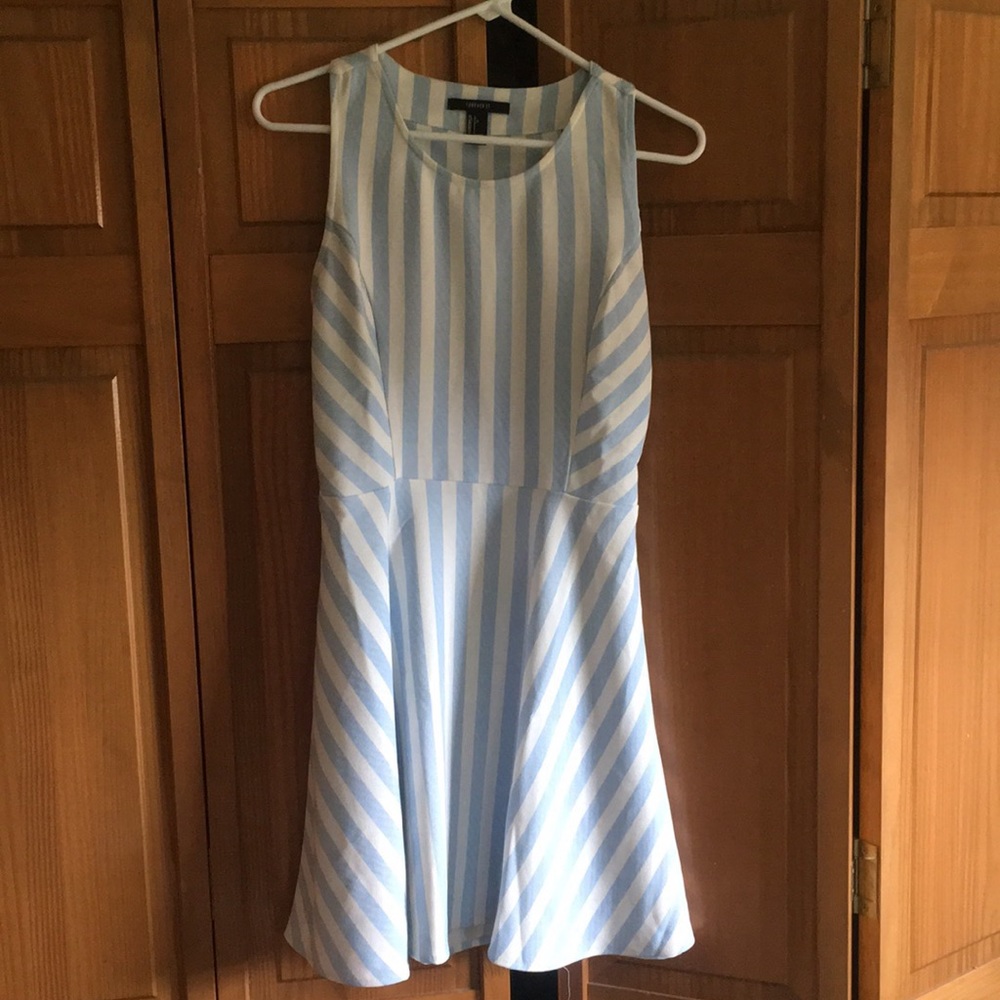 Forever 21 baby blue striped dress